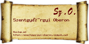 Szentgyörgyi Oberon névjegykártya